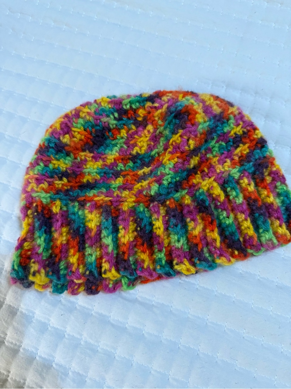 Artisan Multicolor Knit Beanie - Green Pink Yellow Blue Purple Orange